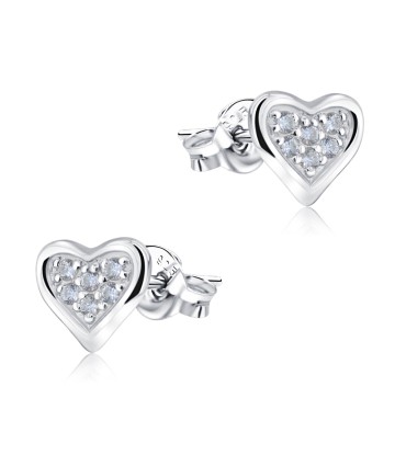 Beautiful Heart with Crystal Silver Stud Earring STS-5080 